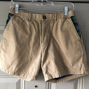 Flannel-lined khaki shorts